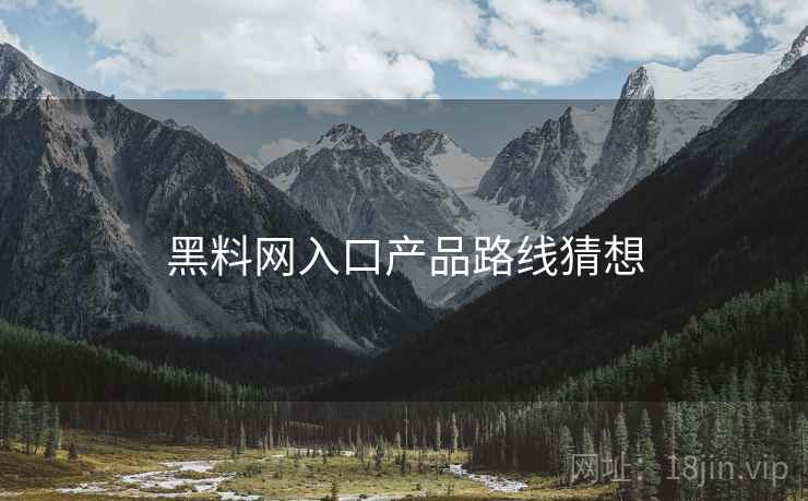 黑料网入口产品路线猜想