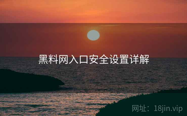 黑料网入口安全设置详解