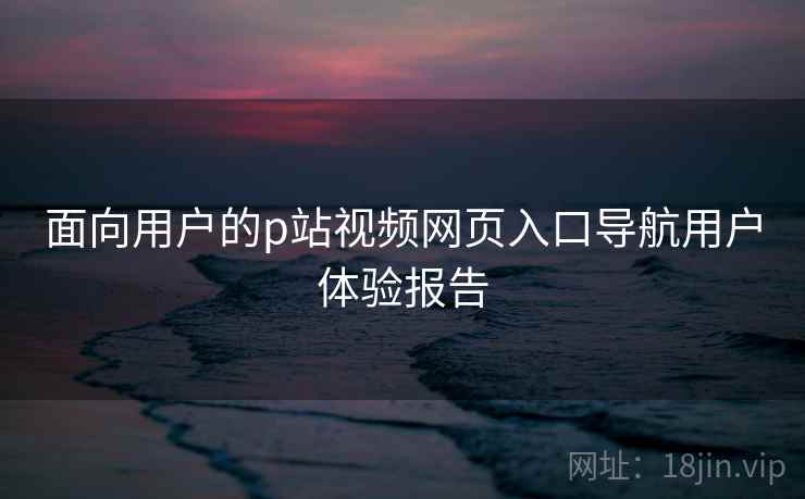 面向用户的p站视频网页入口导航用户体验报告